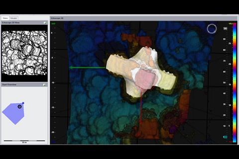 Echoscope visualises the block placement and underlying terrain